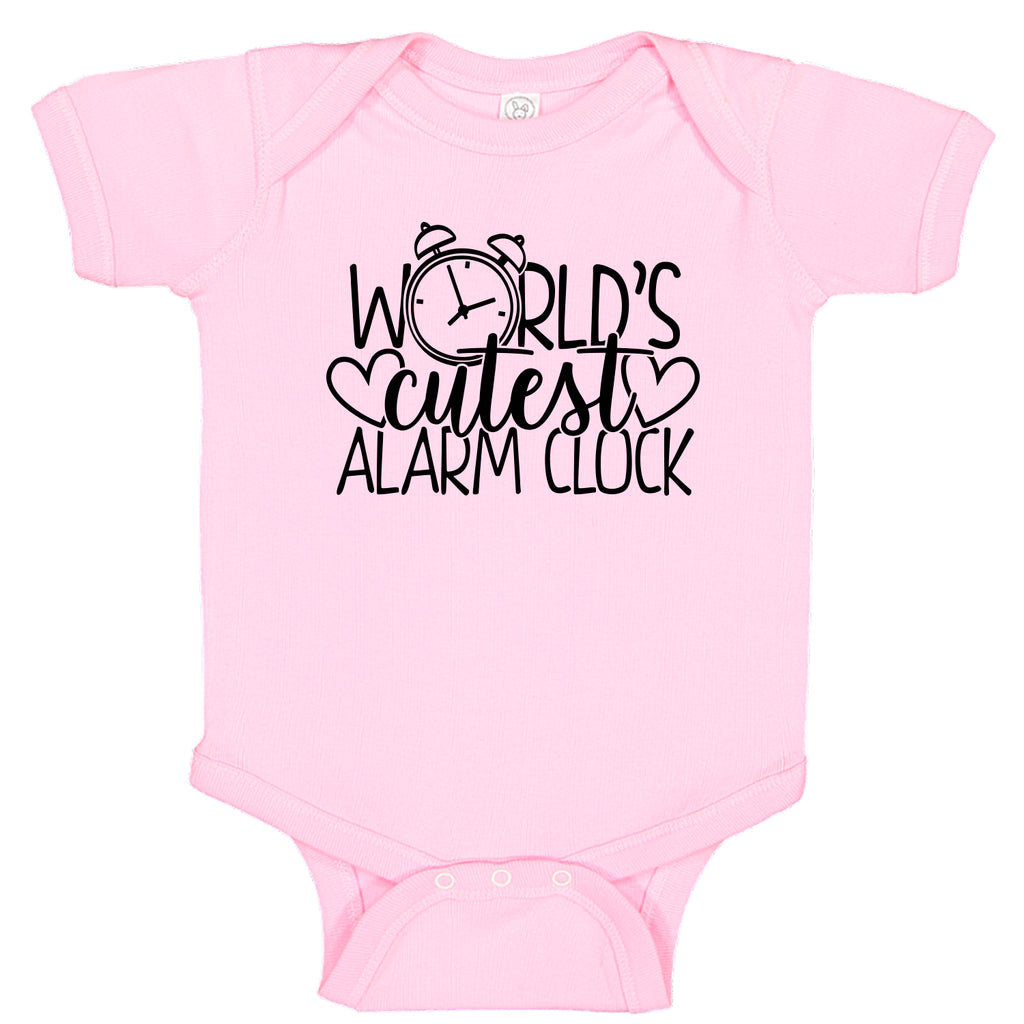 Ink Trendz Worlds Cutest Alarm Clock Baby One-Piece Bodysuit, baby onesie, baby onesies, cute baby onesie