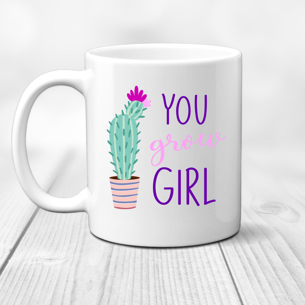 Ink Trendz® YOU GROW GIRL Cactus Desert Lifestyle 11 oz. Coffee Mug Cute Desert Lifestyle Mug, Joshua Tree, Mohave Desert, Inspirational Mug