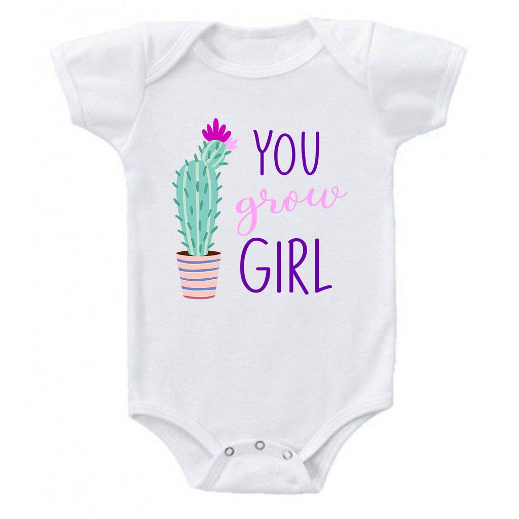 Ink Trendz® You Grow Girl Cute Cactus Desert Lifestyle Baby One-piece Romper Onesie, Desert Onesie, Cactus Onesie, Cactus Onesies, You Grow Girl Onesie, Joshua Tree Onesie