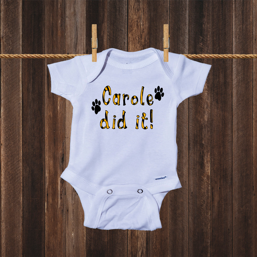 Ink Trendz® Carole Did It! Animal Print Tiger King Themed Baby Onesie®