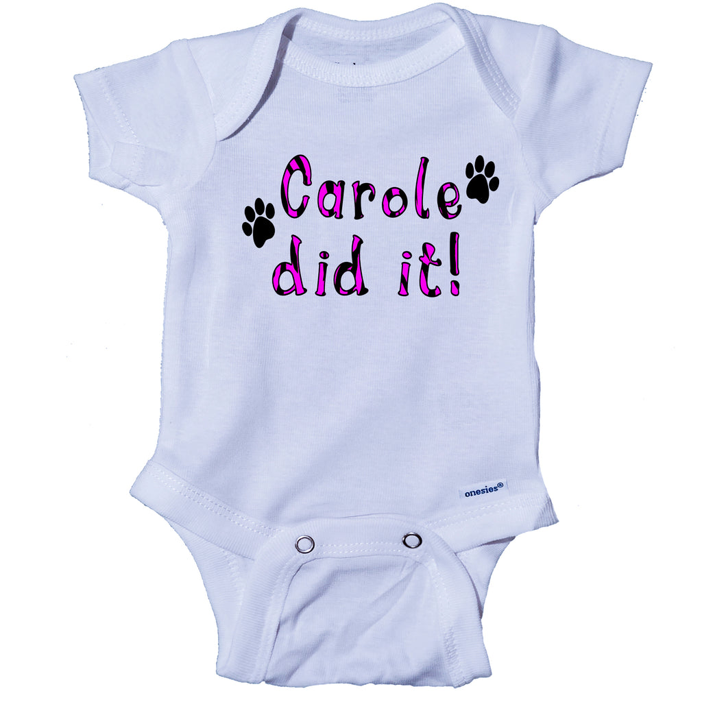 Ink Trendz® Carole Did It! Pink Tiger Animal Print Tiger King Themed Baby Onesie®