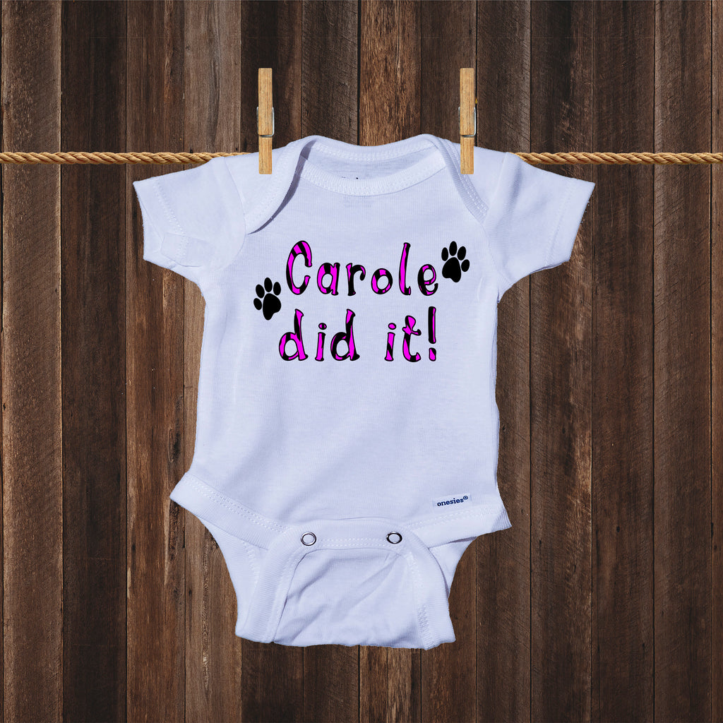 Ink Trendz® Carole Did It! Pink Tiger Animal Print Tiger King Themed Baby Onesie®