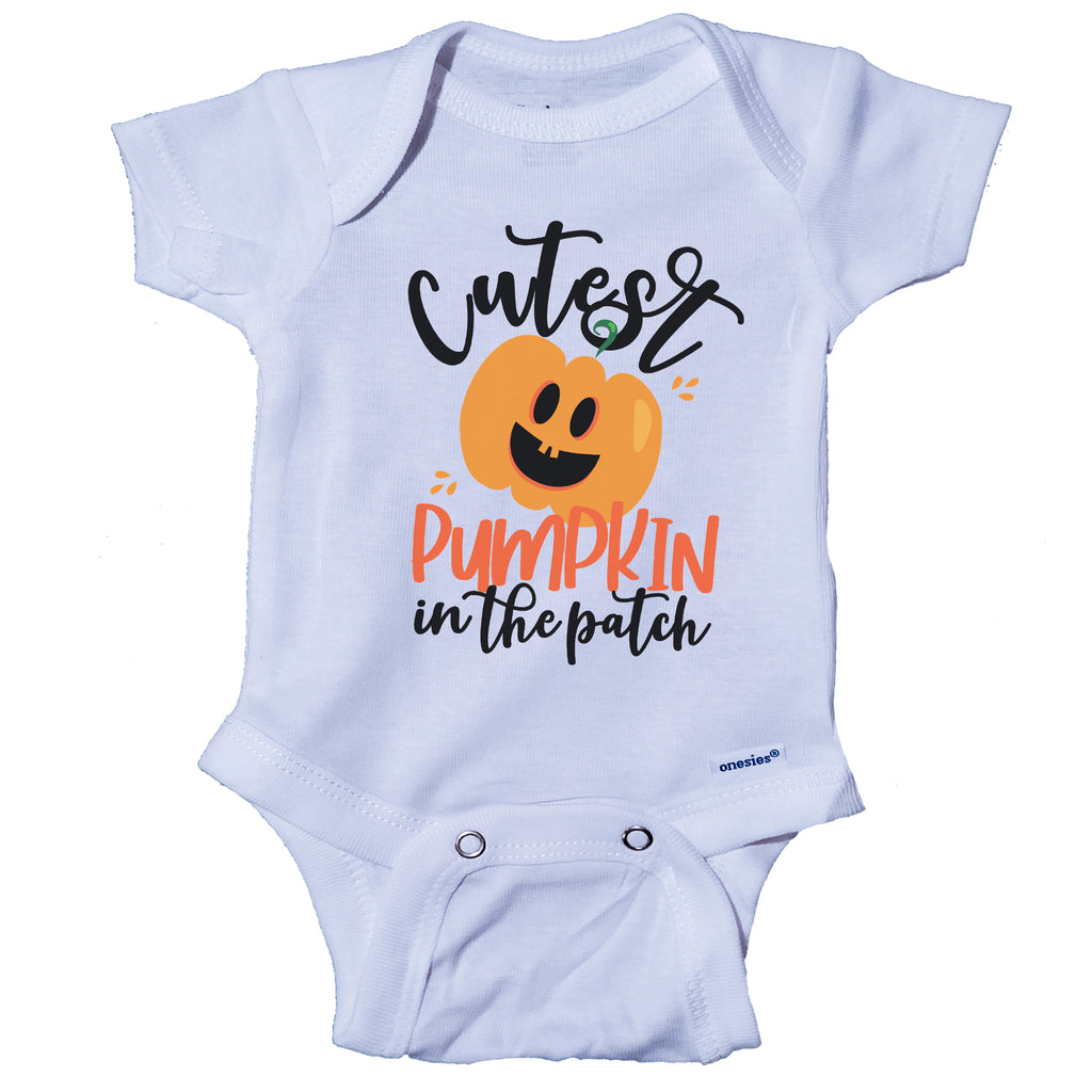 Ink Trendz Cutest Pumpkin in the Patch Funny Halloween Baby Onesie® One-Piece Bodysuit
