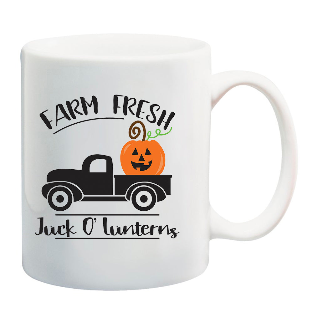 Ink Trendz® Farm Fresh Jack O Lantern Halloween Fall  11 oz. Ceramic Coffee Mug Halloween gifts, Fall Gift, Farm Fresh Mug