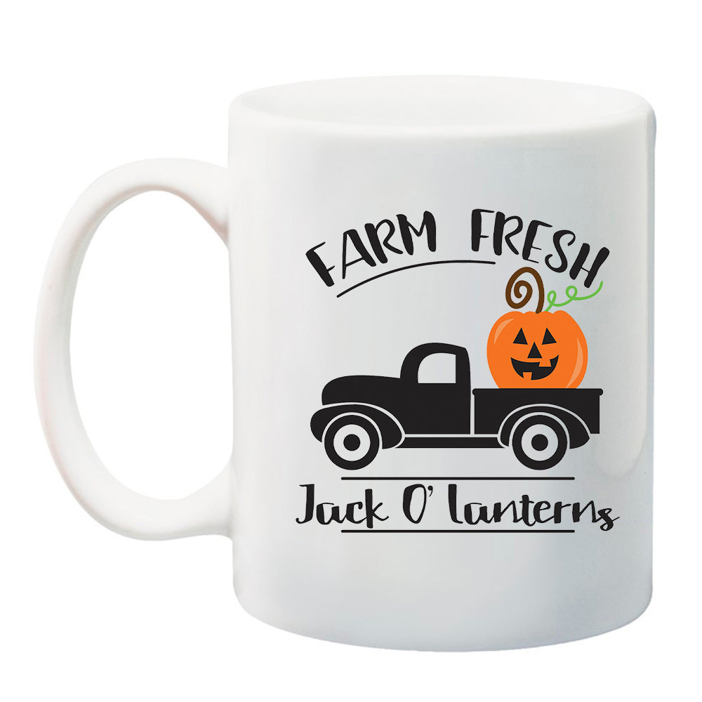 Ink Trendz® Farm Fresh Jack O Lantern Halloween Fall  11 oz. Ceramic Coffee Mug Halloween gifts, Fall Gift, Farm Fresh Mug