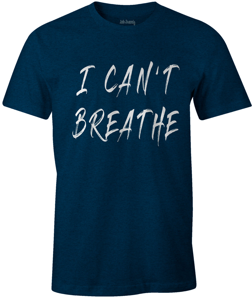 Ink Trendz® I Can't Breathe- George Floyd Social Justice Riot T-Shirt Black Lives Matter T-Shirt in Heather Navy Police Brutality T-shirt