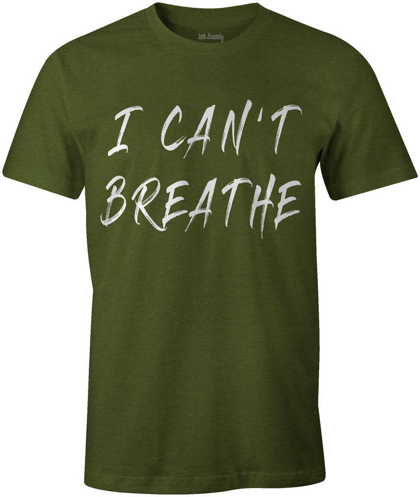 Ink Trendz® I Can't Breathe- George Floyd Social Justice Riot T-Shirt Black Lives Matter T-Shirt in Military Green Police Brutality T-shirt