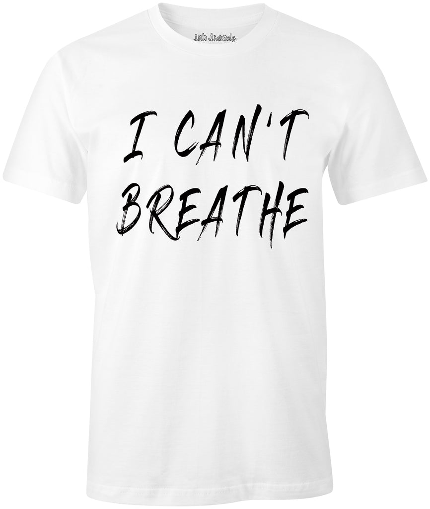 Ink Trendz® I Can't Breathe- George Floyd Social Justice Riot T-Shirt Black Lives Matter T-Shirt in White Police Brutality T-shirt
