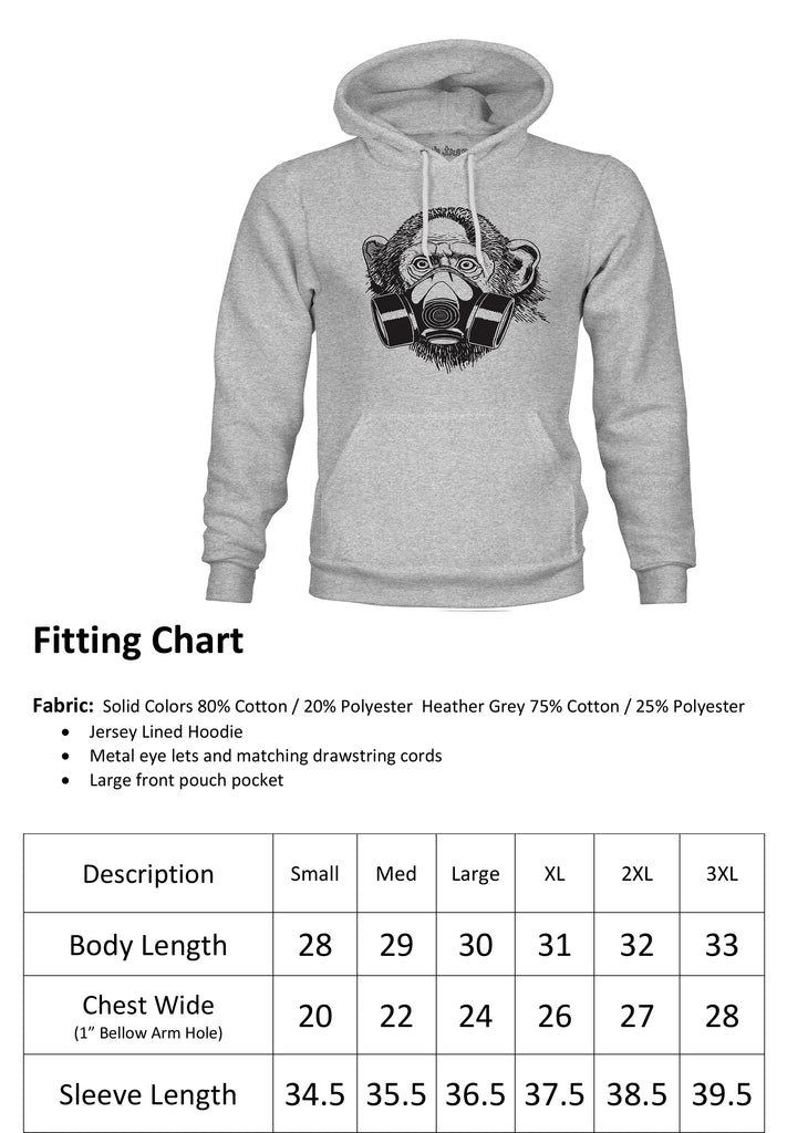 Ink Trendz® Pandemic Gas Mask Monkey Streetwear Funny Quarantine Hoodie Sweater