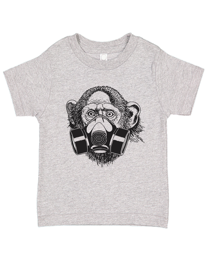 Ink Trendz® Pandemic Monkey Gas Mask Street Wear Toddler Tee T-Shirt Coronavirus gas Mask Face Mask T-Shirt