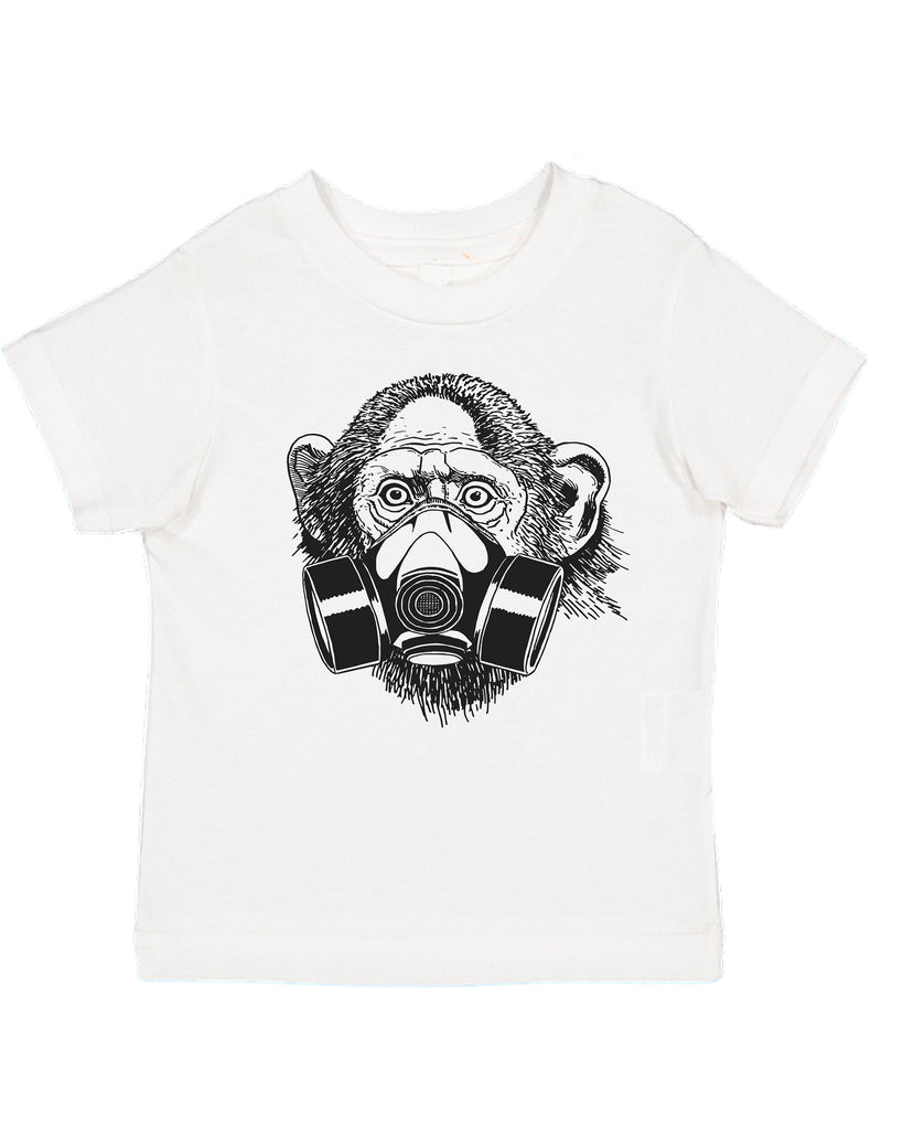 Ink Trendz® Pandemic Monkey Gas Mask Street Wear Toddler Tee T-Shirt Coronavirus gas Mask Face Mask T-Shirt