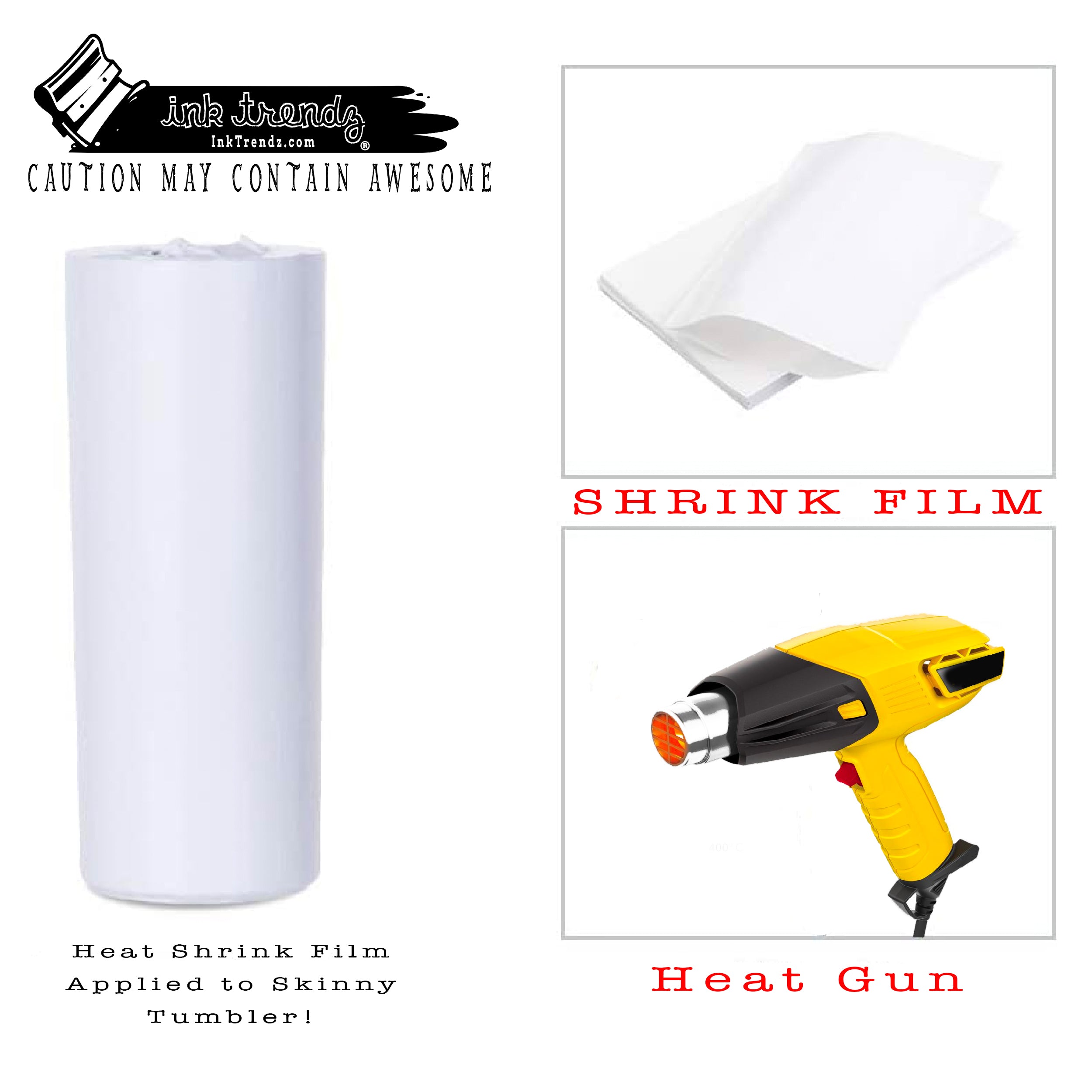 100/pack Heat Sublimation Shrink Wrap Film for Mugs Tumblers
