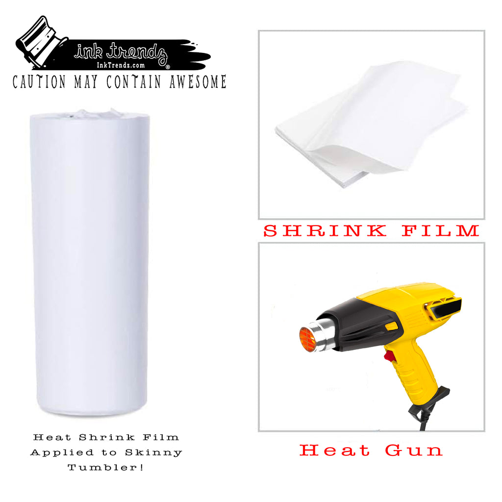 Ink Trendz Sublimation Shrink Wrap Film,White 7x11 Inch Heat Sublimation Shrink Wap Tube for Mugs, Tumblers,Blanks, Shrink Wrap Bands for Sublimation,50 Pcs
