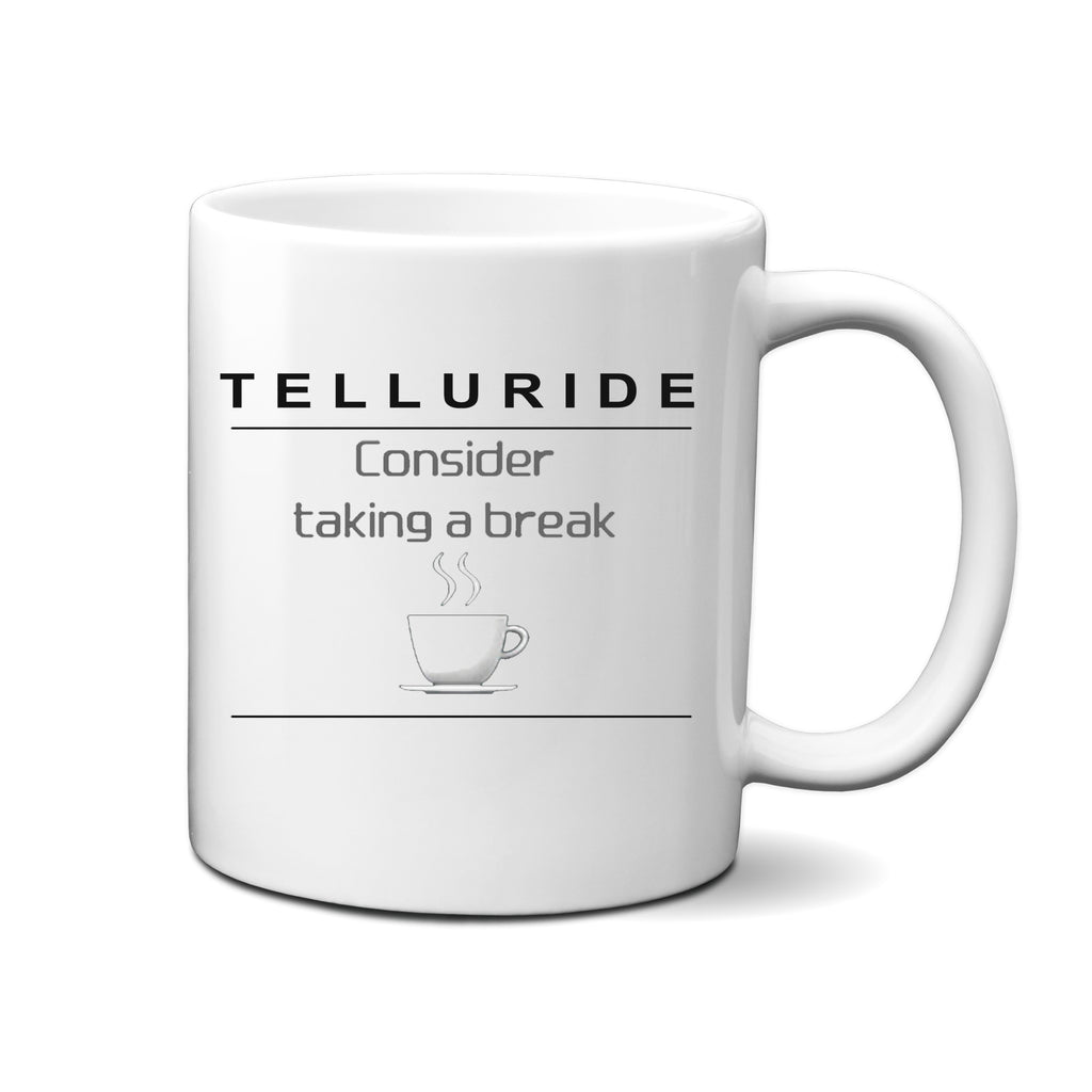 Ink Trendz® Telluride Consider a Break Funny Nightfall SUV Novelty Coffee Mug Kia Telluride mug, kia mug, telluride mug, funny consider a break mug, Coffee Break