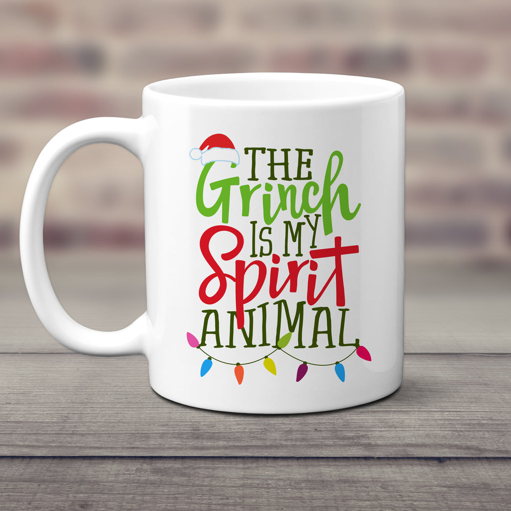 Ink Trendz® The Grinch Is My Spirit Animal Funny Christmas Coffee Mug, Christmas Gift Idea, Christmas Coffee Mug