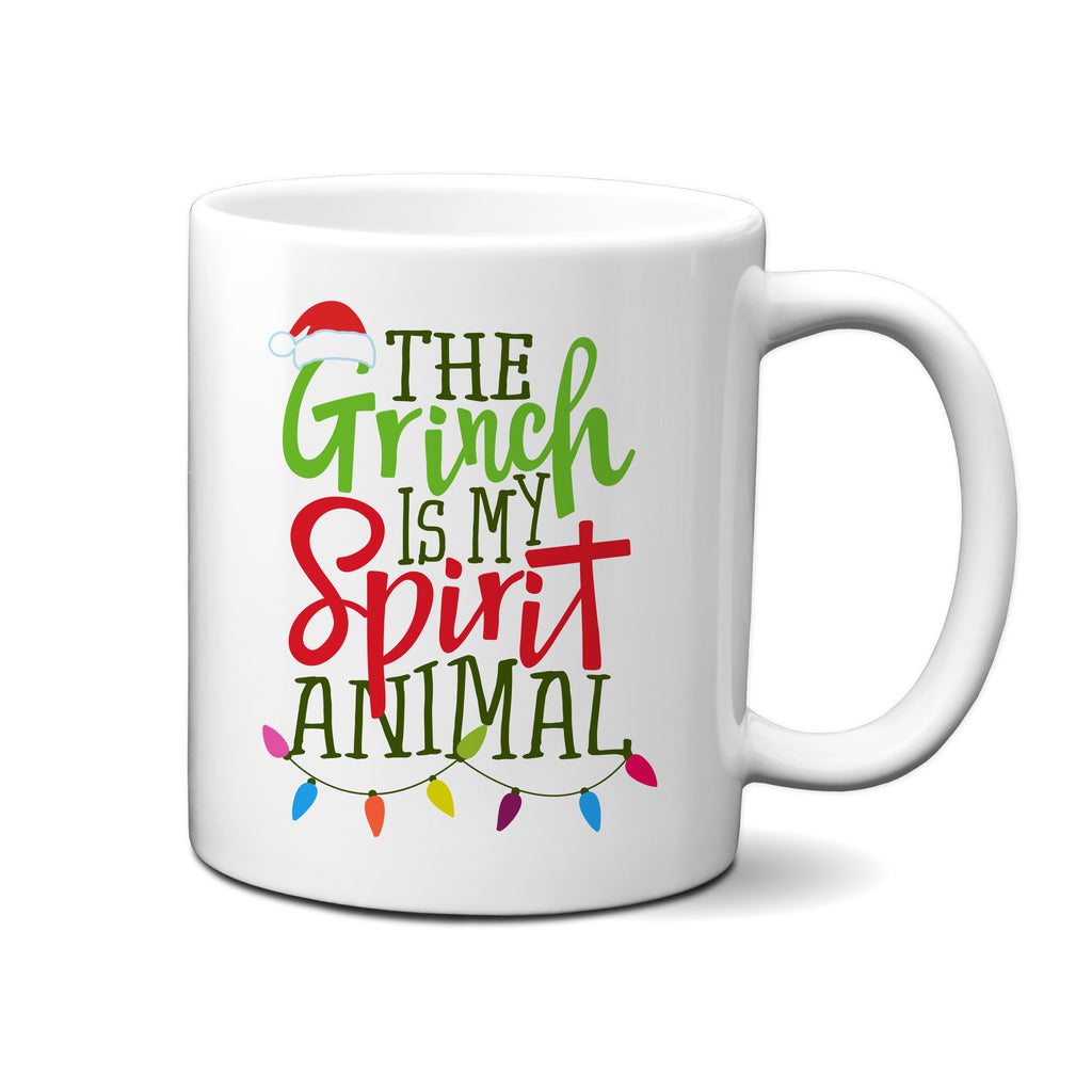 Ink Trendz® The Grinch Is My Spirit Animal Funny Christmas Coffee Mug, Christmas Gift Idea, Christmas Coffee Mug