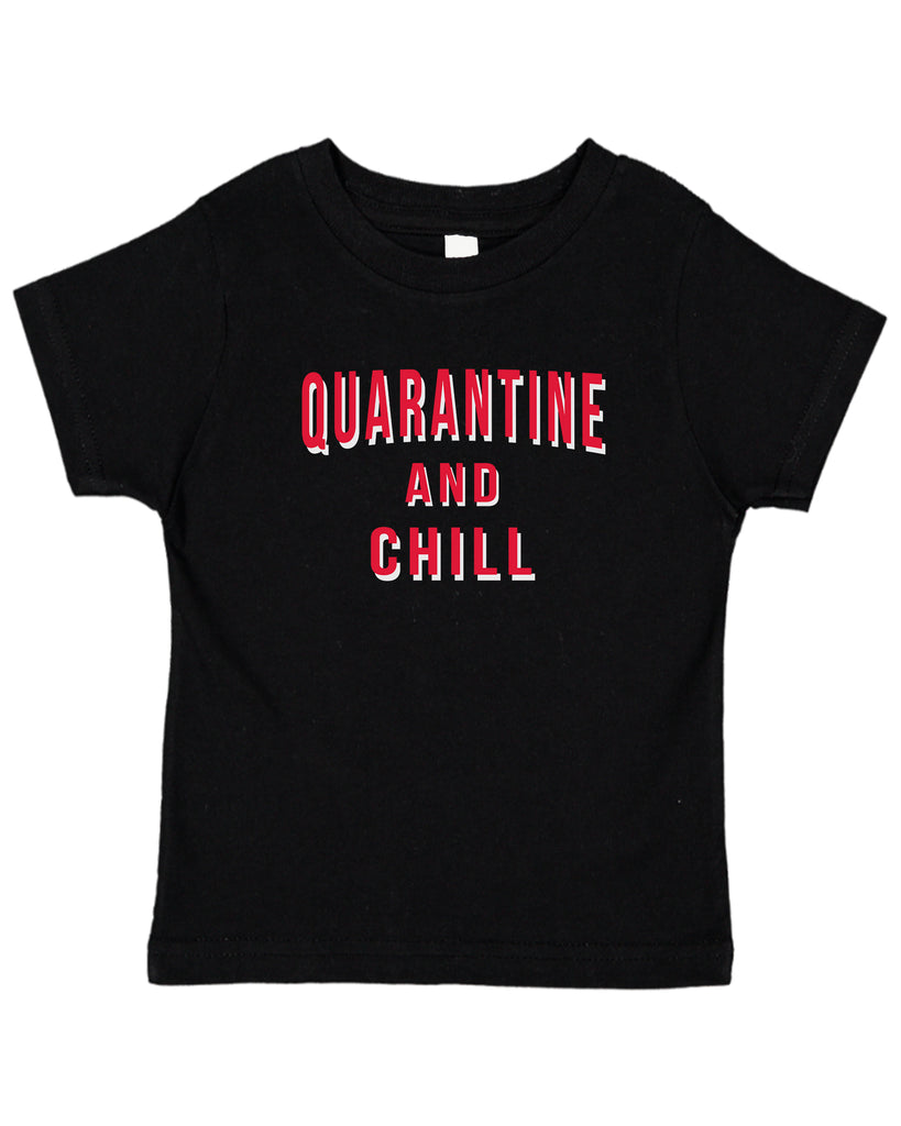 Ink Trendz® Quarantine And Chill  Funny Covid-19 Baby Toddler Tee T-Shirt