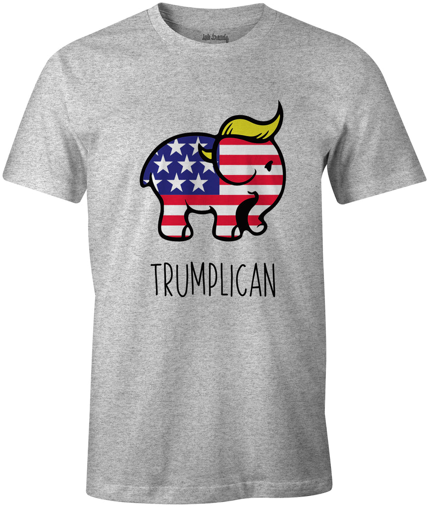 Ink Trendz® Trumplican 45 Trump America Novelty T-Shirt MAGA Make America Great Again T-Shirt in Heather Grey