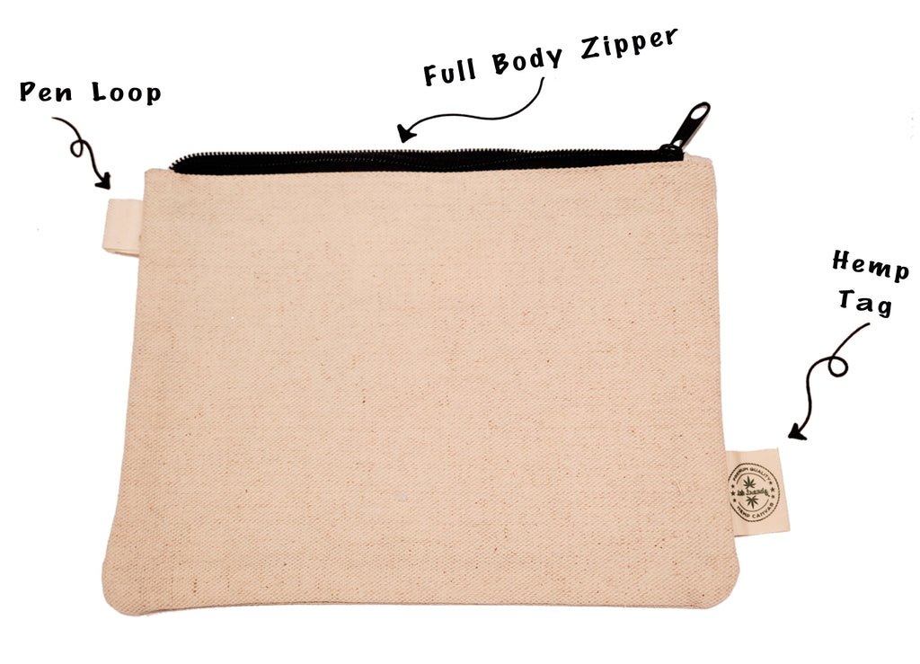 Ink Trendz® Growing a Tiny Human Care Kit! Pregnancy Cosmetic Zipper Hemp Pouch Bag