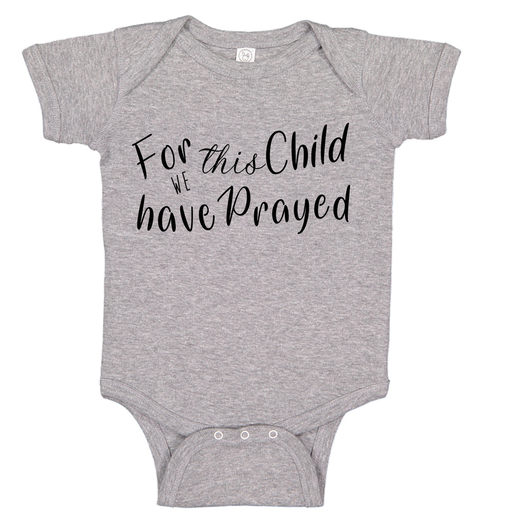 Ink Trendz® For This Child We Have Prayed Pregnancy Announcement Baby Bodysuit Romper