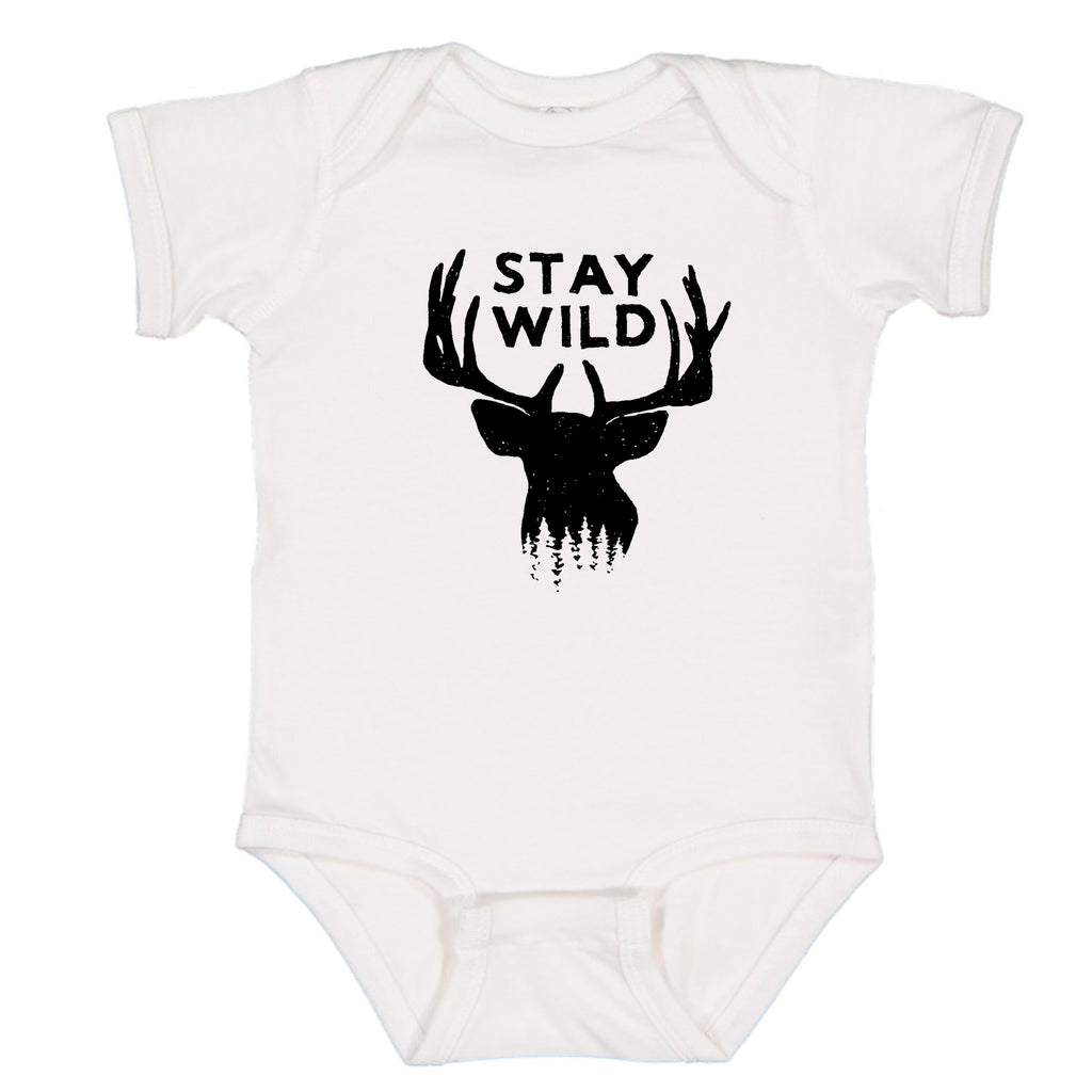Ink Trendz Stay Wild Buck Deer Adventure Unisex Baby One-piece Bodysuit