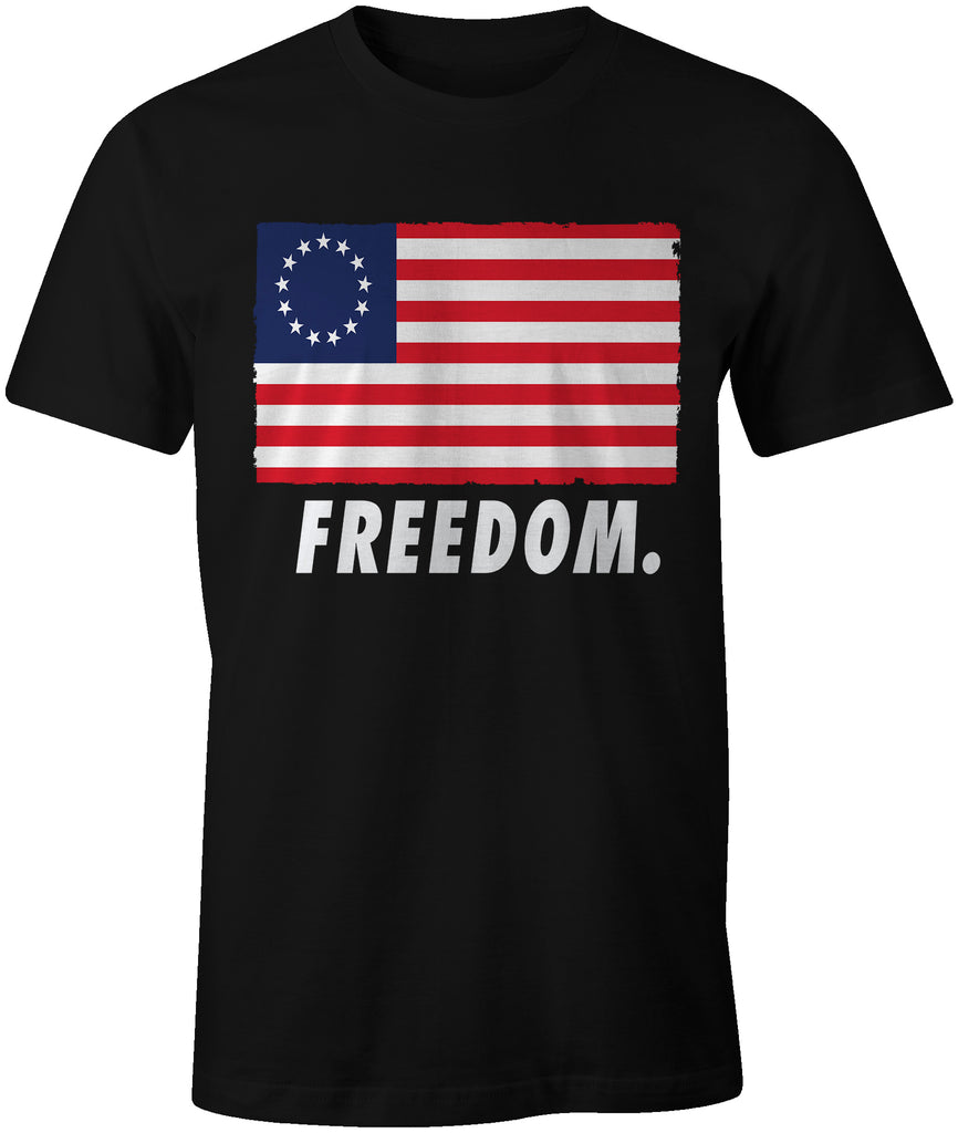 Ink Trendz® Freedom. Betsy Ross Patriotic Flag Premium Soft T-Shirt