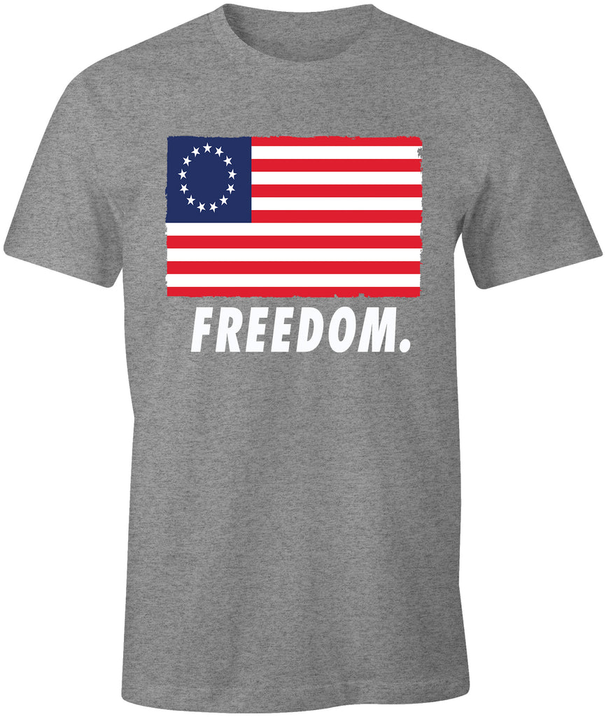 Ink Trendz® Freedom. Betsy Ross Patriotic Flag Premium Soft T-Shirt