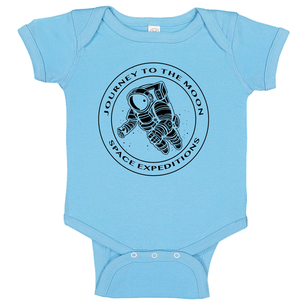 Ink Trendz® Journey to the Moon Space Expedition NASA Themed Baby Bodysuit, Nasa Baby Onesie, Nasa Onesie, NASA Onesies, Astronaut onesie, astronauts in Baby Blue