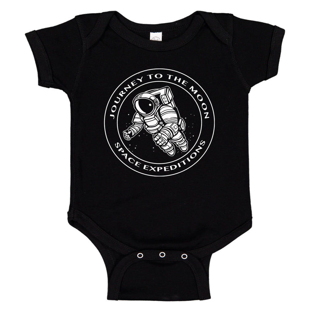 Ink Trendz® Journey to the Moon Space Expedition NASA Themed Baby Bodysuit, Nasa Baby Onesie, Nasa Onesie, NASA Onesies, Astronaut onesie, astronauts in black