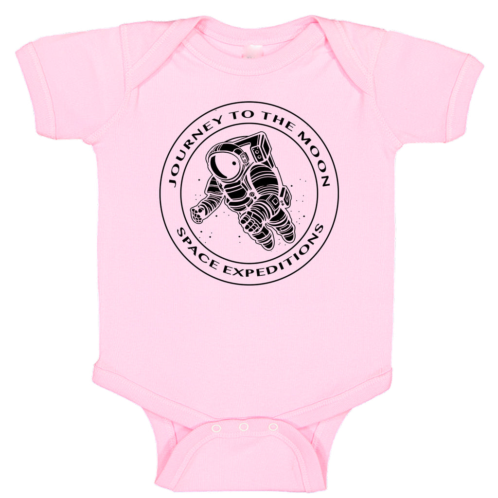 Ink Trendz® Journey to the Moon Space Expedition NASA Themed Baby Bodysuit, Nasa Baby Onesie, Nasa Onesie, NASA Onesies, Astronaut onesie, astronauts in pink