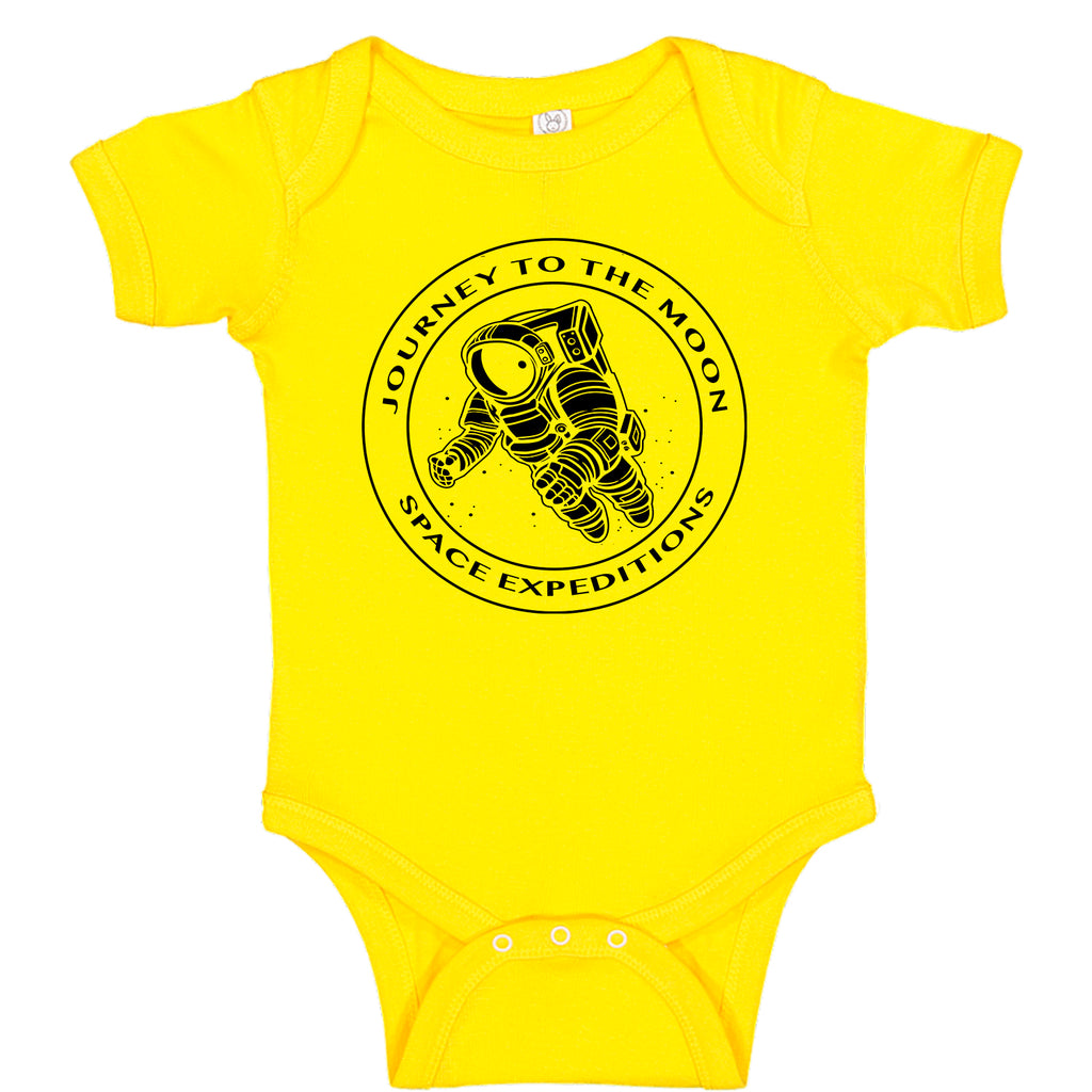 Ink Trendz® Journey to the Moon Space Expedition NASA Themed Baby Bodysuit, Nasa Baby Onesie, Nasa Onesie, NASA Onesies, Astronaut onesie, astronauts in yellow