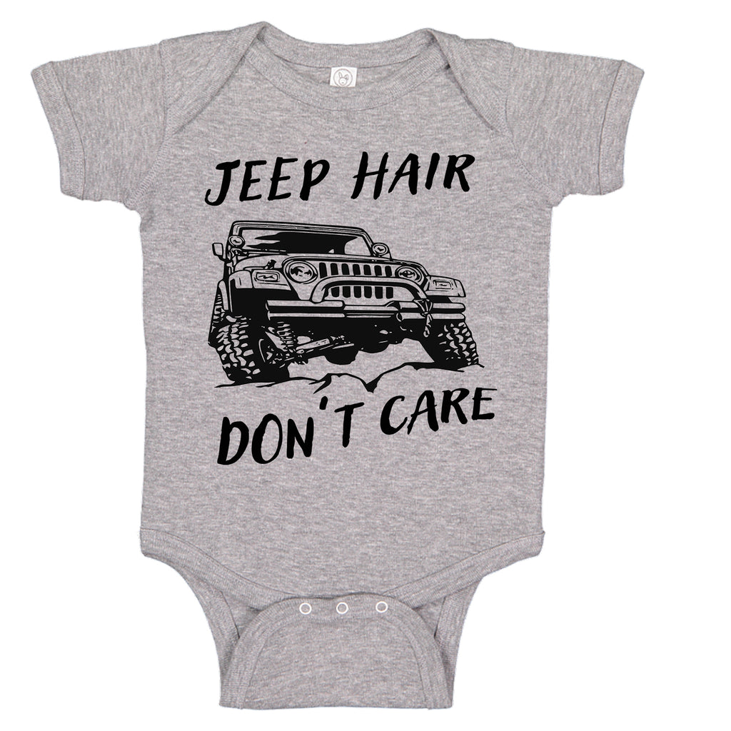 Jeep Hair Don't Care 4x4 Off-roading Baby Bodysuit Romper