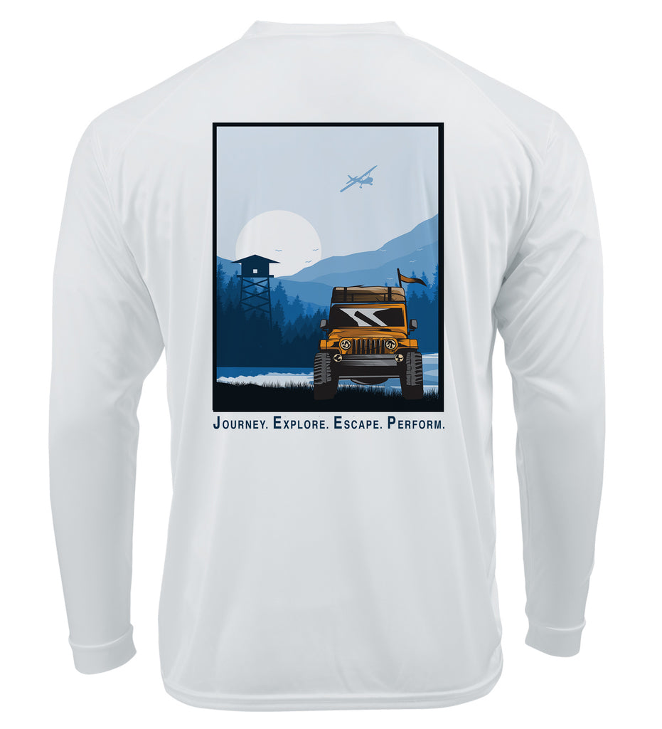 Ink Trendz Yeep Life Journey. Explore. Escape. Perform.  4x4 Off Roading UPF 50+ Dri-Fit Long Sleeve Performance T-Shirt, Jeep T-shirt, Jeep Tee, Jeep Apparel, Yeep Tee, Yeep T-Shirt, Jeep Performance Shirt