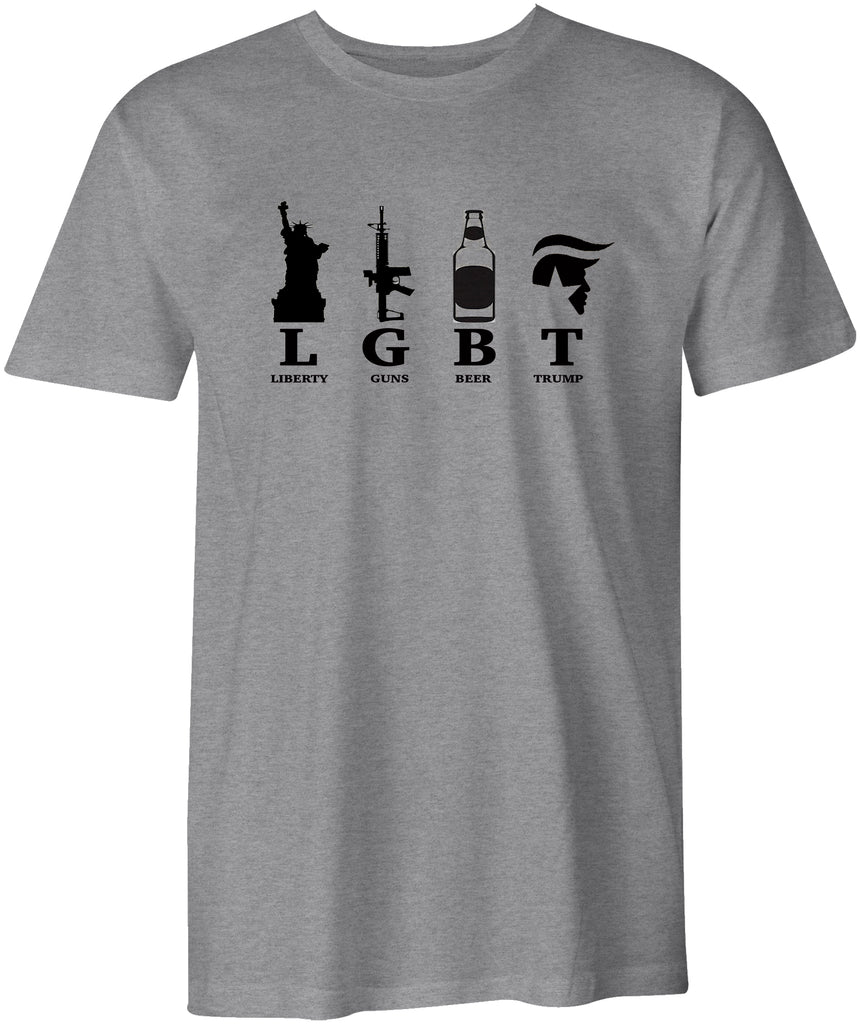 LGBT Liberty Guns Beer Trump USA T-Shirt