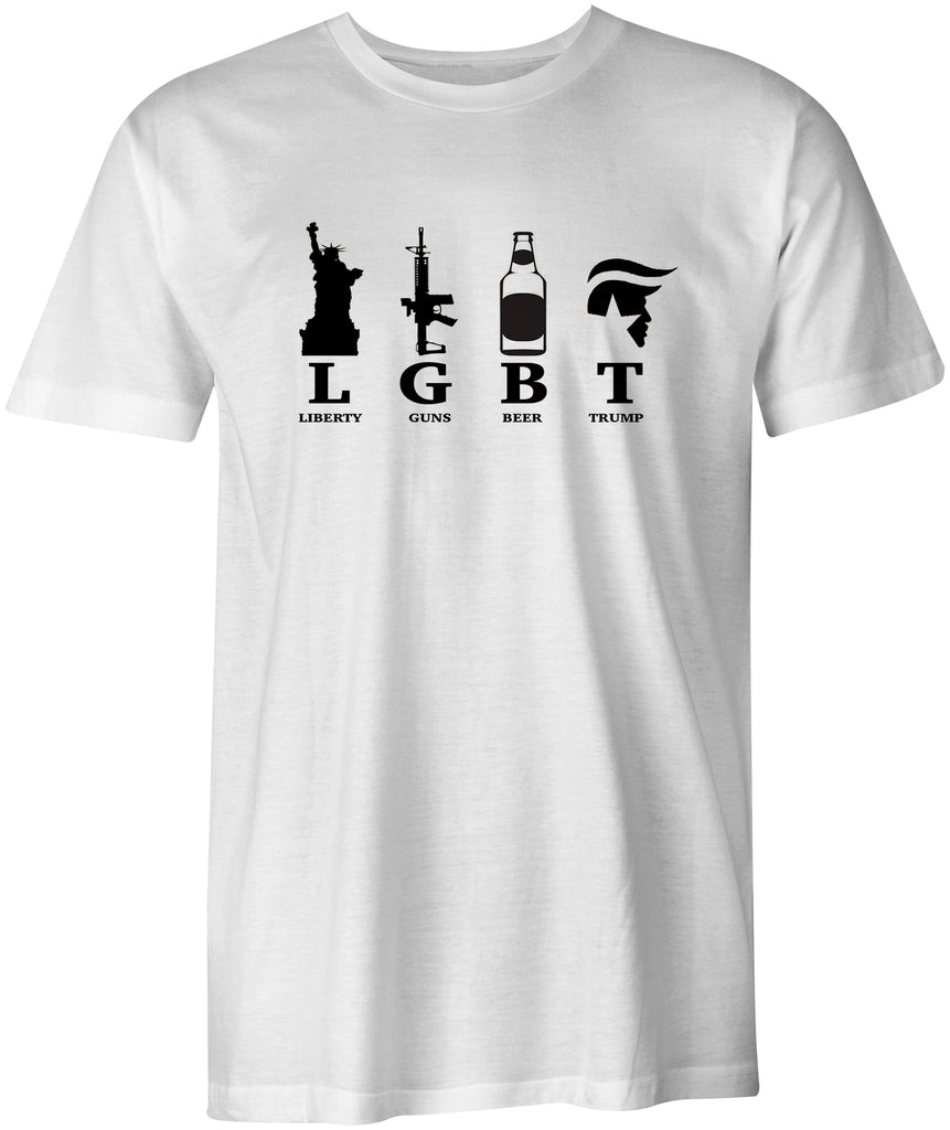 LGBT Liberty Guns Beer Trump USA T-Shirt