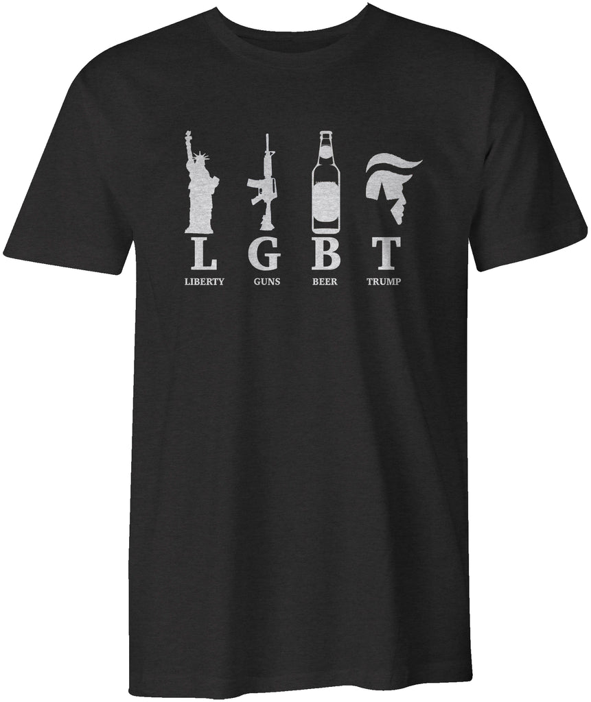 LGBT Liberty Guns Beer Trump USA T-Shirt