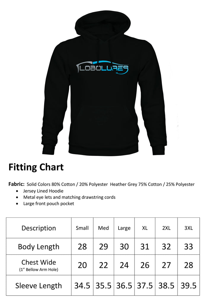 Lobo Lures Signature Logo Sport Fishing Mid-Weight Hoodie Sweater