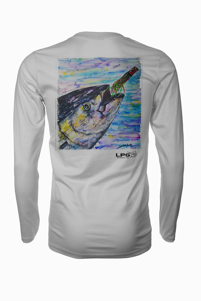 Yellowfin Tuna Chase Long Sleeve Fishing Shirt for Unisex UPF 50 Dri-Fit Performance Rashguard T-Shirt
