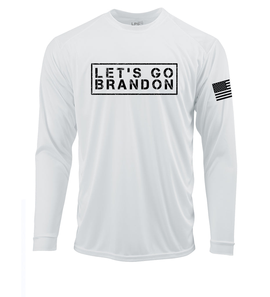 The Peoples Brigade Let's Go Brandon Grunge Long Sleeve Performance UPF50+ Dri-fit T-Shirt |OP-3|, FJB t-shirt, Let's Go Brandon T-shirt