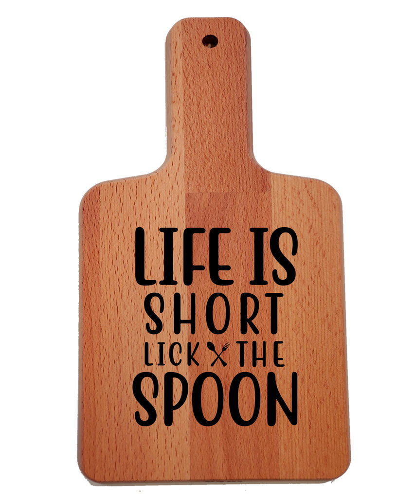 Ink Trendz Lifes Short Lick the Spoon Decorative Charcuterie Cheese Cutting Board