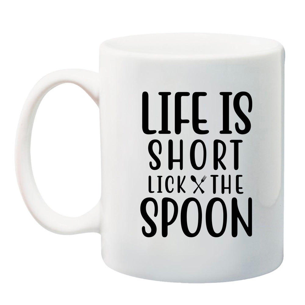 Ink Trendz Life is Short Lick the Spoon  11 oz. Ceramic Coffee Mug