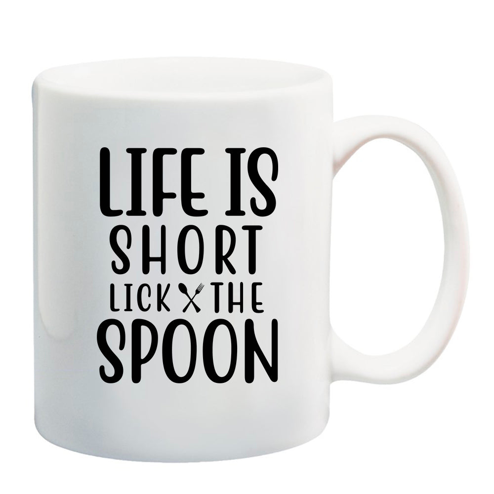 Ink Trendz Life is Short Lick the Spoon  11 oz. Ceramic Coffee Mug
