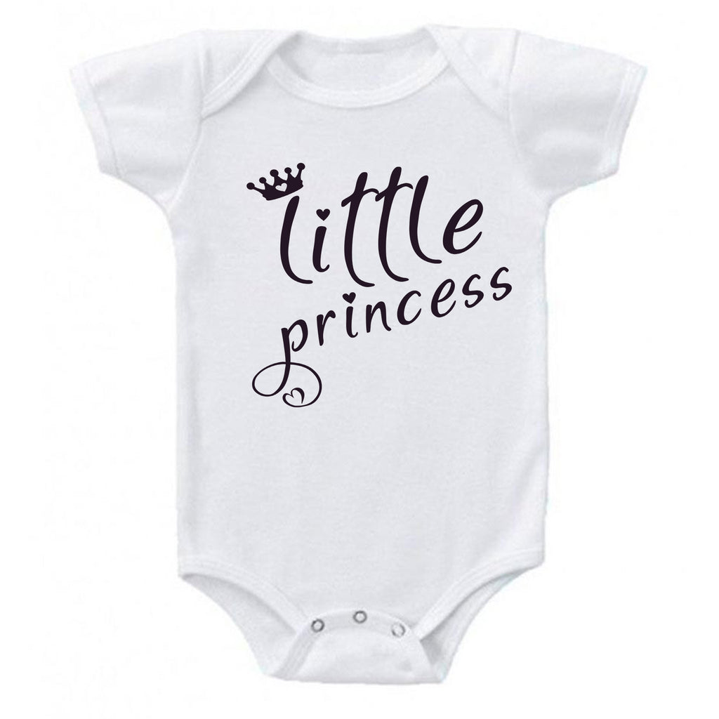 Little Princess Crown & Hearts Pink Cute Baby Girl Bodysuit