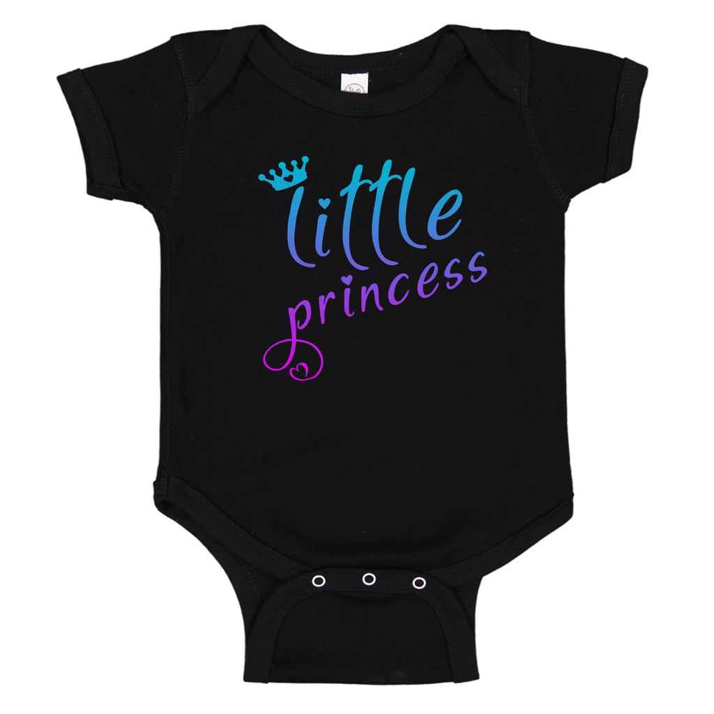 Little Princess Crown & Hearts Pink Fade Cute Baby Girl  Bodysuit