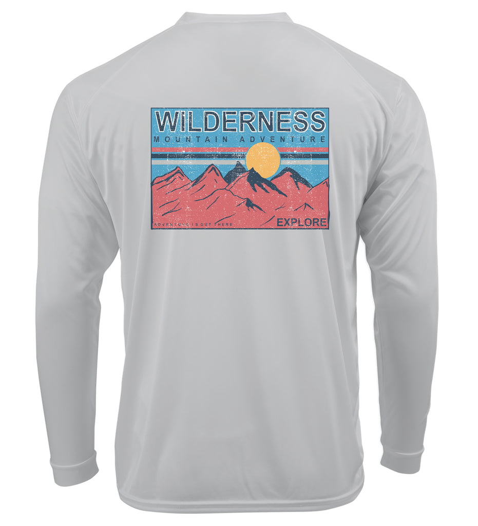 Ink Trendz Wilderness Mountain Adventure Vintage Hiking  UPF 50+ Dri-Fit Long Sleeve Performance T-Shirt GD-2, Hiking T-shirt, running t-shirt, Boating t-shirt, Fishing T-Shirt