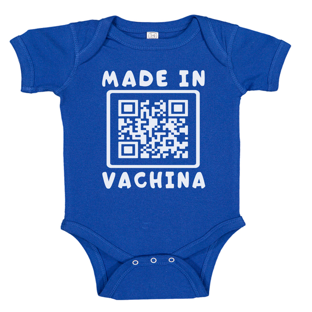 Ink Trendz MADE IN VACHINA QR Bar Code Funny Baby One-Piece Bodysuit Onesie Onesies 