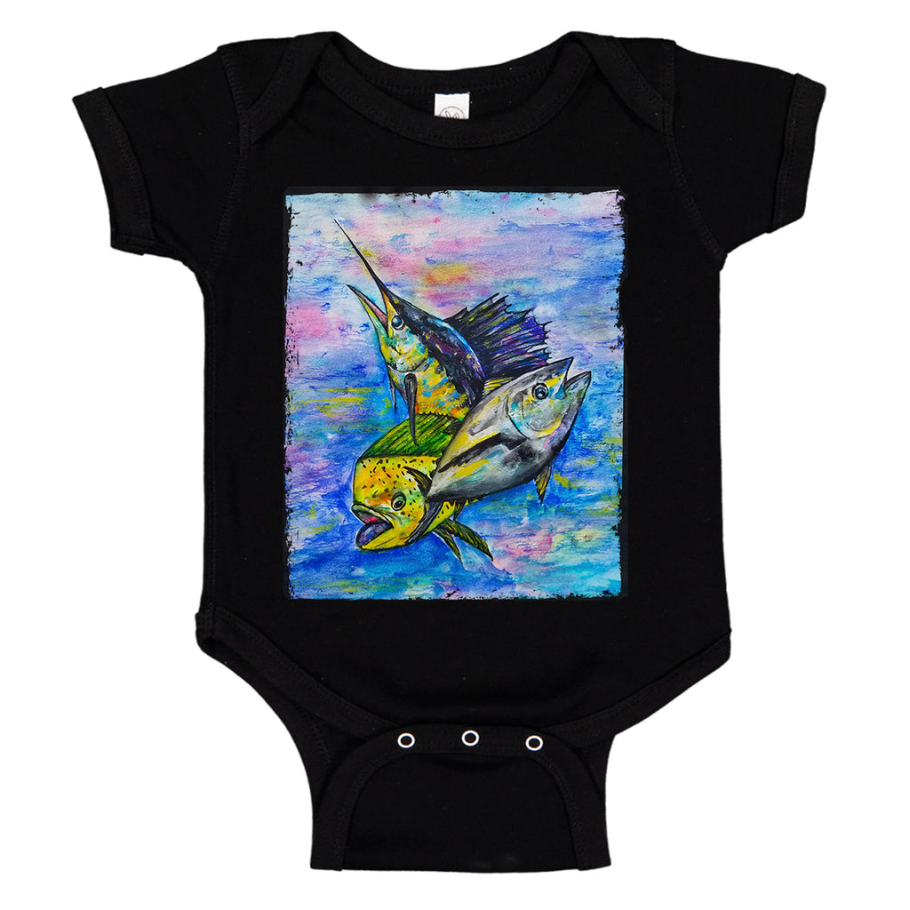 Mahi Tuna Marlin Mixed Bag Fishing Baby Bodysuit