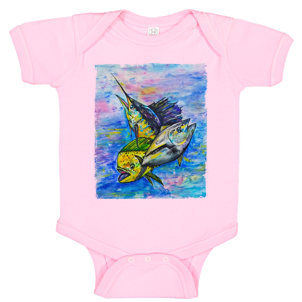 Mahi Tuna Marlin Mixed Bag Fishing Baby Bodysuit