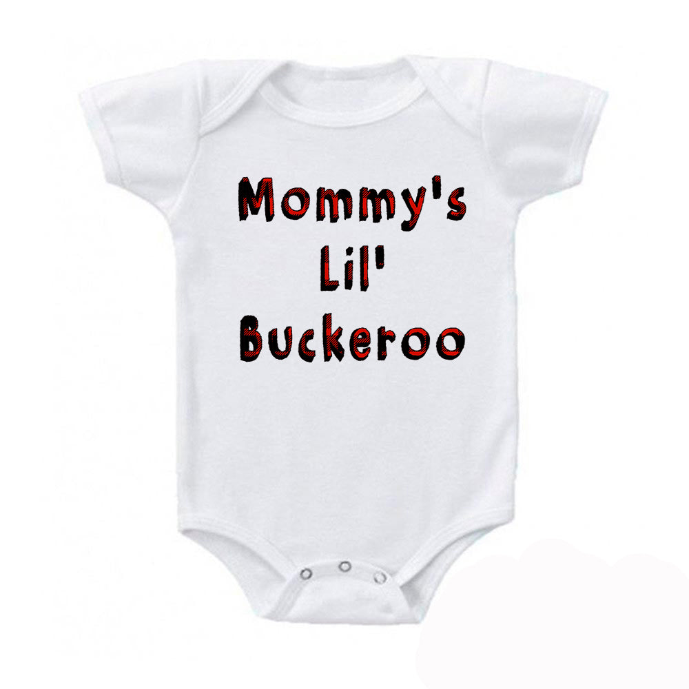 Mommy's Lil Buckaroo Country Buffalo Plaid Baby Bodysuit