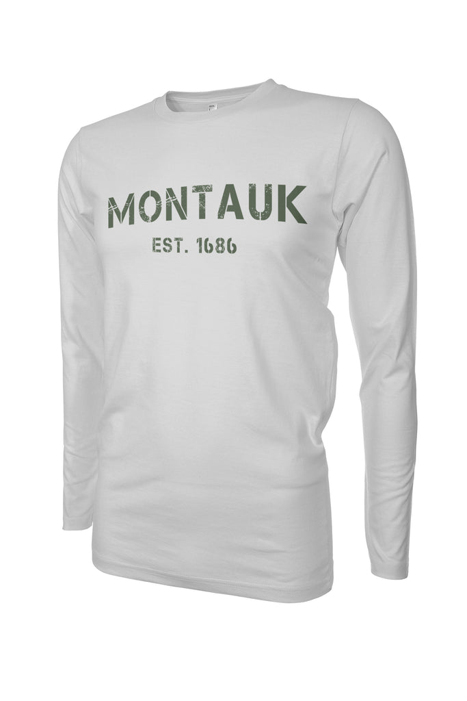 MONTAUK New York Stencil Grunge Est 1686 Long Sleeve Performance UPF50 T-Shirt